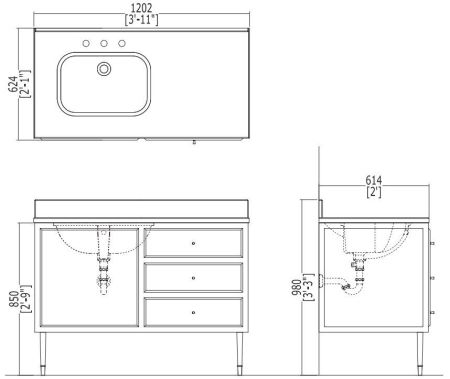 Devon Swindon Раковина встраиваемая под столешницу (55,5х38,5 cм), цвет: белый, артикул ACSWINDONDS bi