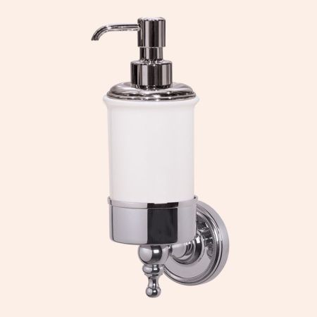 TW Bristol 108, подвесной дозатор, керамический (белый), цвет держателя: хром, артикул TWBR108cr