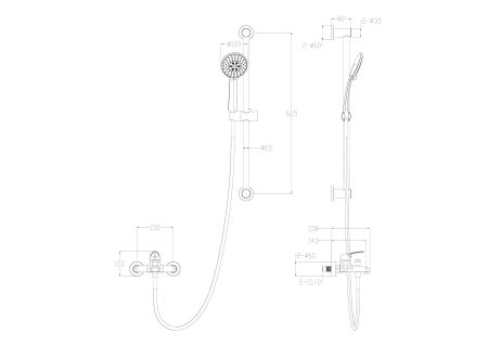 Смеситель для ванны с душевым гарнитуром WONZON & WOGHAND, Белый матовый (WW-4560-MW), артикул WW-4560-MW