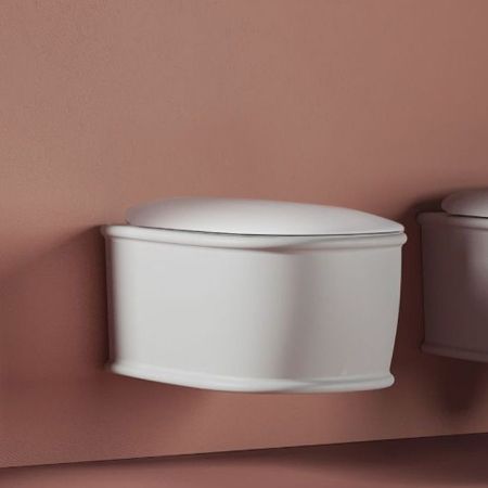 Artceram ATELIER Унитаз подвесной, 52х37см, безободковый, с крепежом, цвет: белый матовый, артикул ATV001 05 00 bi matt