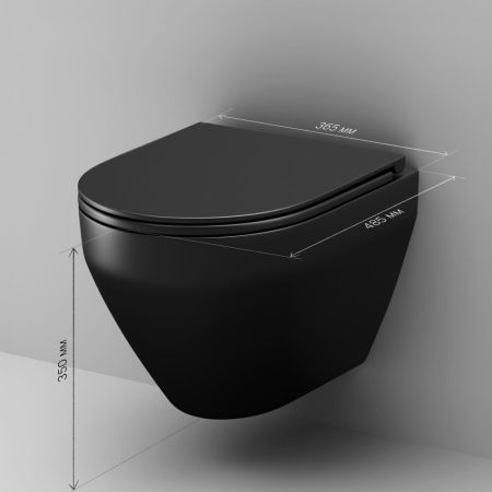 C701700MBSC Spirit V2.0 подвесной унитаз FlashClean с сиденьем микролифт, черн мат, артикул C701700MBSC