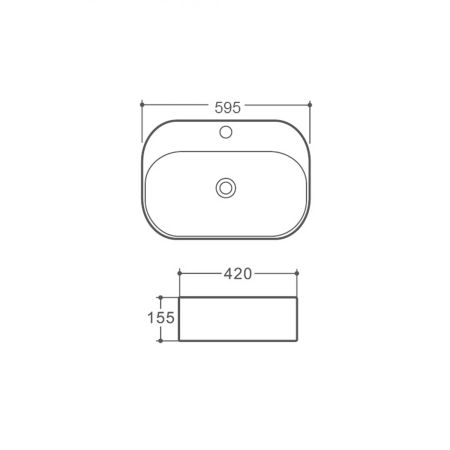 Керамика Vincea Раковина керамическая Vincea VBS-306, 595*420*155, накладная, цвет белый, , шт, артикул VBS-306