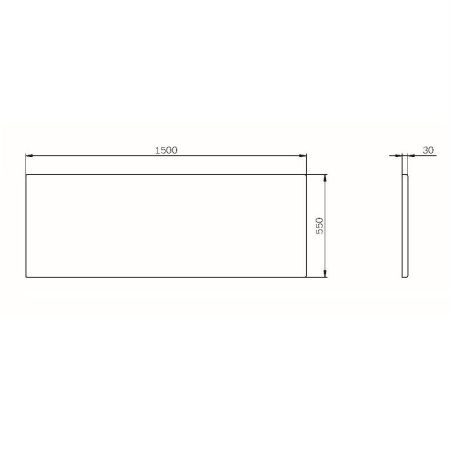 W84A-150-070W-P Func панель фронтальная для ванны 150х70, артикул W84A-150-070W-P