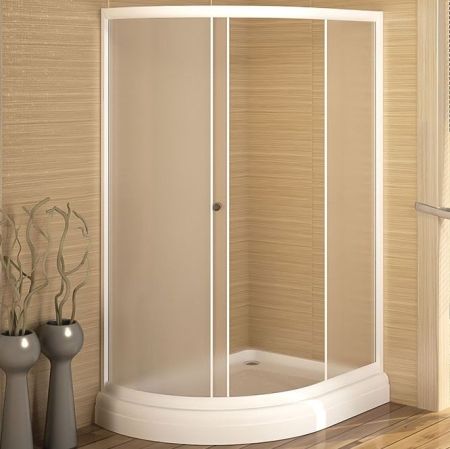 Душевой уголок Radomir 120x90 1-09-1-0-0-0101 профиль Белый стекло матовое, артикул 1-09-1-0-0-0101