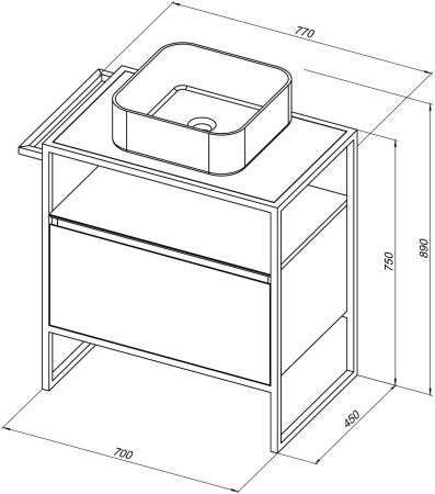 Тумба под раковину Allen Brau Priority 70 1.31001.PWM папирус матовый, артикул 1.31001.PWM