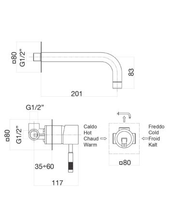 Смеситель для раковины Fiore XENON 44NN5227, черный, артикул 44NN5227