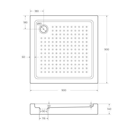 АКРИЛОВЫЙ ПОДДОН CEZARES TRAY-A-15-W, артикул TRAY-A-A-100-15-W0