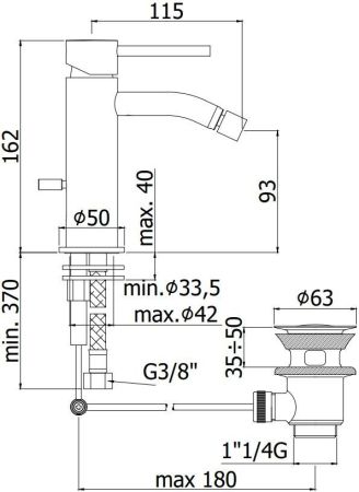 Смеситель для биде Paffoni Light LIG135CR, артикул LIG135CR