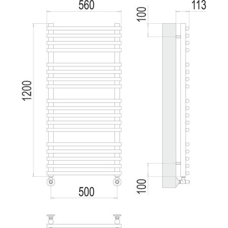Полотенцесушитель водяной Terminus Кремона П18 50х120, артикул 4670078530684