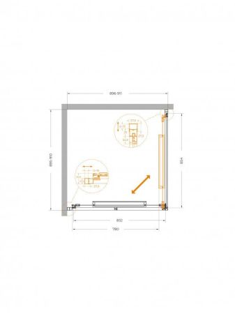 LUX-A-FS-1-90-C-CR Душевой уголок, артикул LUX-A-FS-1-90-C-CR