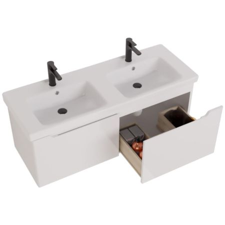 Тумба под раковину подвесная Dreja W 125 см, белый, артикул 99.9400