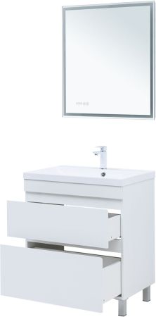 Тумба под раковину Aquanet Нота New 75 белый глянец