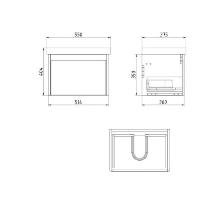 Тумба с раковиной подвесная Dreja Luxury 55 см, белый, артикул 99-2009-com