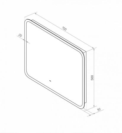 Зеркало с подсветкой ART&MAX Messina AM-Mes-700-500-DS-F, артикул AM-Mes-700-500-DS-F