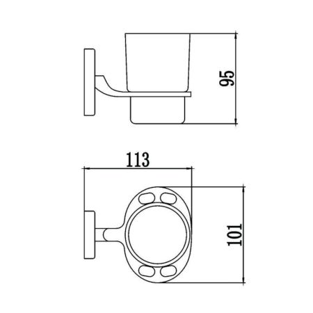 Держатель для стакана и зубных щеток Savol S-007057, хром, артикул S-007057