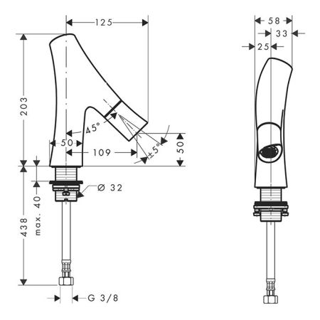 AX Starck Organic Смеситель , цвет сталь, артикул 12110800