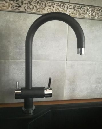 Смеситель для кухни, OMOIKIRI, Yamada, тип открывания воды-однорычажный, тип регулирования воды-керамический картридж, монтаж-на раковину/столешницу, отверстия для монтажа-1, высота, мм-372, вынос излива, мм-204, тип излива-поворотный, тип подводки-гибкая