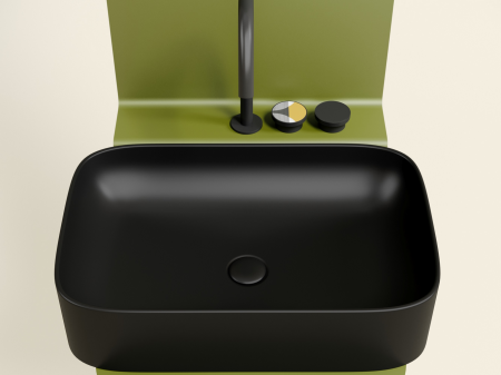 Умывальник чаша накладная прямоугольная (цвет Черный Матовый) Элемент (Element) 605x380x122мм, артикул CN6053MB