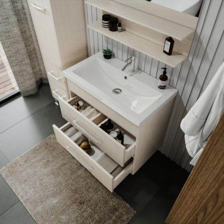 Тумба под раковину напольная Бриклаер ЧИЛИ светлая лиственница , 80 см, артикул 4627125415012