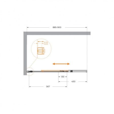 SLIDER-FIX-VF-11-90/150-C-NERO Душевая шторка на ванну, артикул SLIDER-FIX-VF-11-90/150-C-NERO