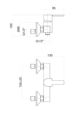 Смеситель для душа Fiore KALOS 76CR7475, хром, артикул 76CR7475