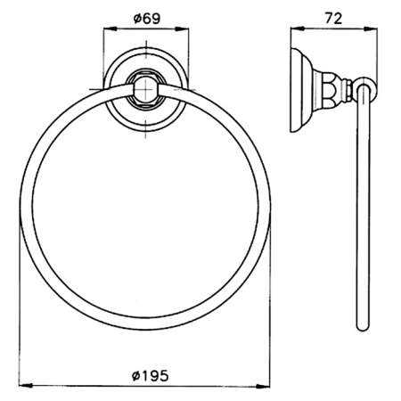 Nicolazzi Accessori Classica Полотенцедержатель, настенный, 195х72х230мм, цвет: Gold Brass, артикул 1485GB