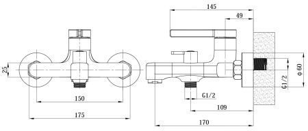 Смеситель Canberra для ванны, без акс., артикул: CR54