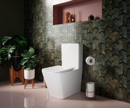 Напольная пристенная чаша унитаза CUBIC Rimless, артикул CN1803-B