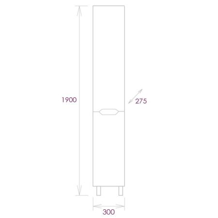 Пенал Onika Айленд 30 напольный, белый
