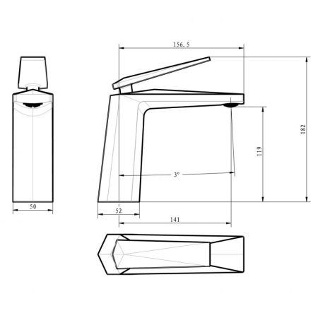 Смеситель для умывальника VENTURO белый + золото