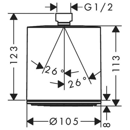 HANSGROHE PULSIFY Верхний душ Ø105 мм., цвет белый матовый/графит, артикул 24130700