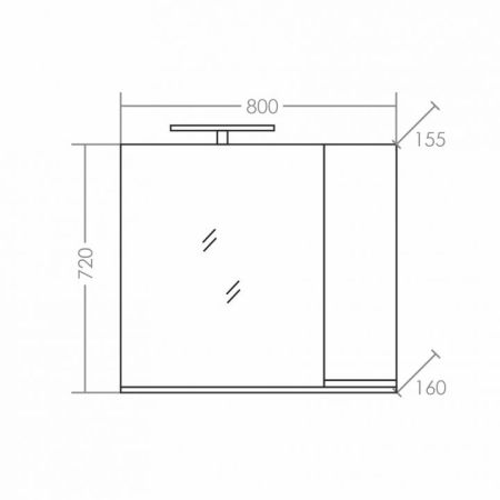 Зеркальный шкаф Санта Марс 80 см, 700284, с подсветкой, белый