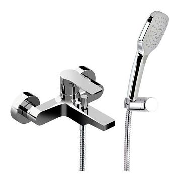 Daniel Reflex, однорычажный смеситель для ванны (излив 16,8 см), c набором для душа, цвет хром