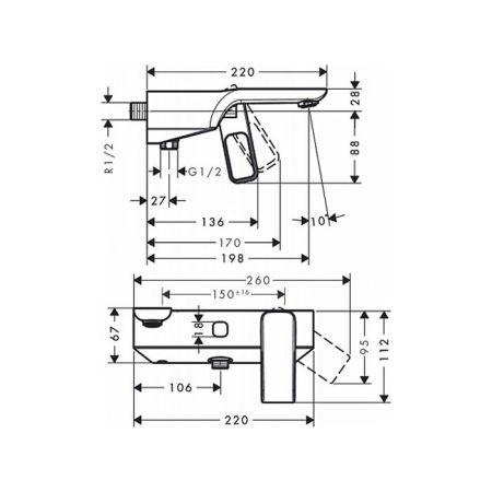 AX Urquiola Смеситель для ванны , цвет сталь, артикул 11420800