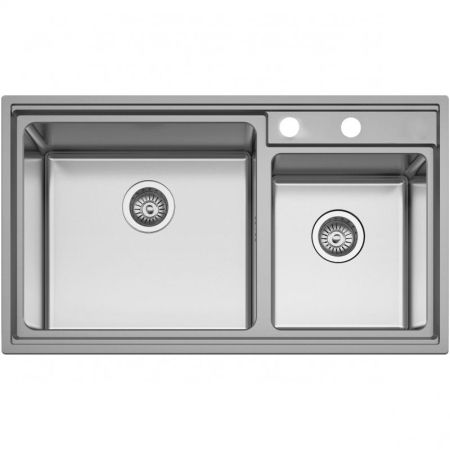 Мойка Seaman Eco Roma SMR-8650B, два отверстия (Ø35мм), комплектация с вентиль-автоматом