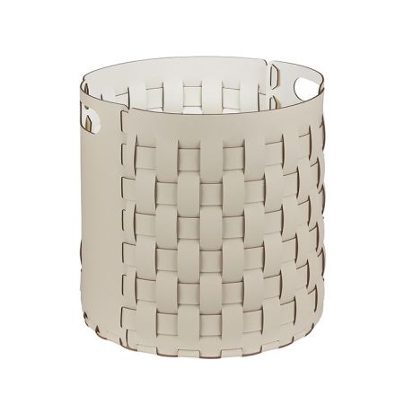 ADJ Круглая корзина Bottega, D40xH40 см., цвет: панна котта/белый, артикул 1050.16/10