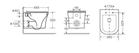 Унитаз MARMOLADA  Aria подвесной безободковый Cerutti SPA CT7778
