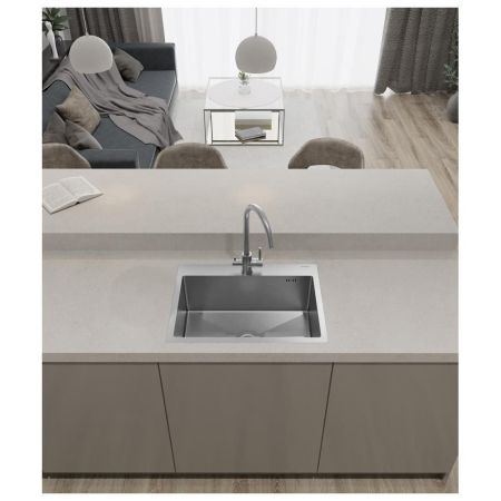 Кухонная мойка GranFest 6045, нержавеющая сталь, артикул 6045 нерж