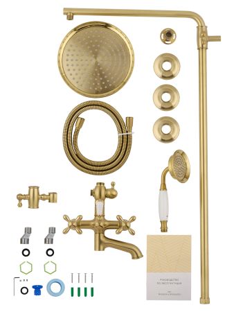 Душевая система WONZON & WOGHAND RETRO, Брашированное золото (WW-88739020-BG), артикул WW-88739020-BG