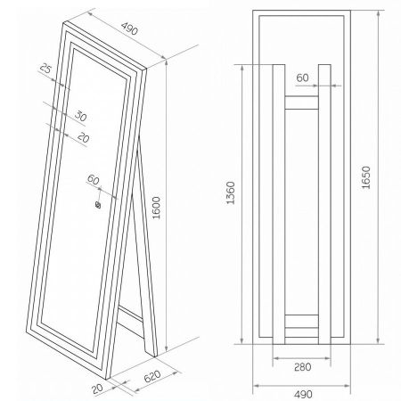 Зеркало Maretti Umbria UM1449165P18EL 49x165 см, артикул UM1449165P18EL