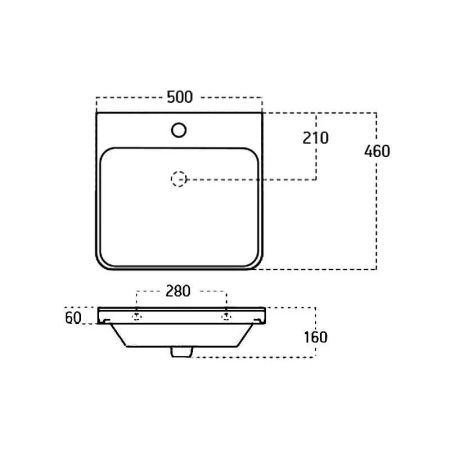 Раковина для тумбы Sanovit Luxury 50 11050-KL, артикул 11050-KL