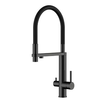 Смеситель для кухни с подключением фильтра Knotlor SS-15/BL, черный