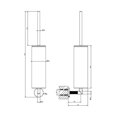 Gessi Ingranaggio Ершик подвесной , неолит – композитный пластик, цвет белый/ хром, артикул 63819#031
