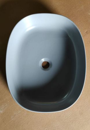 White Ceramic Jumper, накладная прямоугольная раковина 50x40x13h см, цвет серый матовый, артикул W0717FM