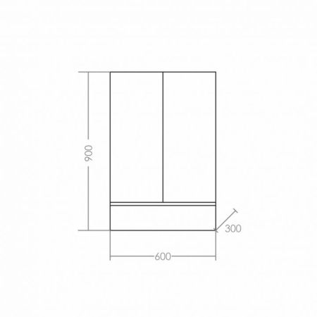 Шкаф подвесной "Марс 600*900" 1 ящ. над стиральной машиной