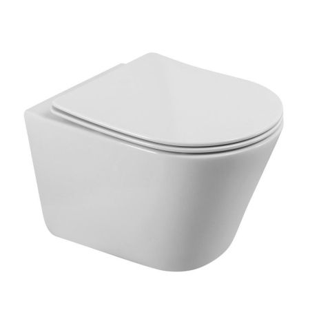 Унитаз подвесной безободковый со смывом TORNADO BelBagno FLAY-TOR, артикул BB053CH-TOR-FC