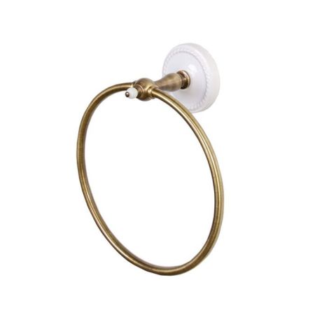Devon DOROTHY кольцо полотенцедержатель настенный, держатель цвет: бронза/белый, артикул DOR407BR