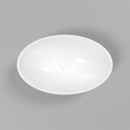 Умывальник WHITECROSS Aquamarine 56x35 (черный/белый глянец) иск. камень, артикул 0715.056035.10100