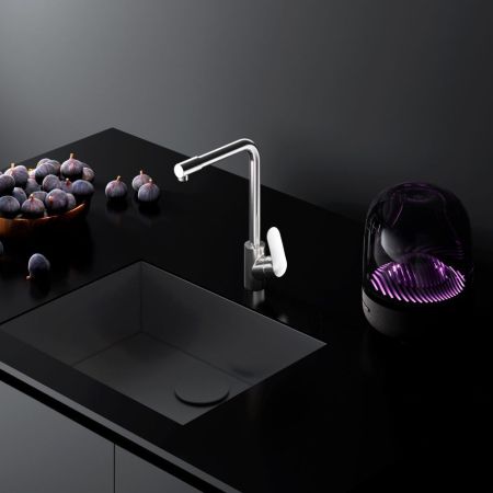 F8005711 Like, смеситель для кухни с каналом для питьевой воды, L-излив, сатин, шт., артикул F8005711