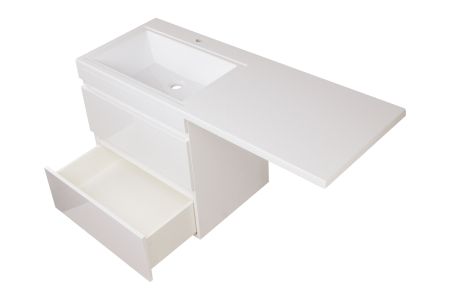 Тумба подвесная "Даллас 130", Люкс белая, PLUS, ЭМАЛЬ, артикул СС-00002352